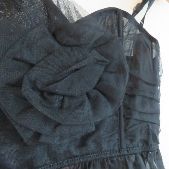 URBAN OUTFITTERS OUT FROM UNDER Rosabelle Tulle Rose Corset Black Whimsigoth NWT - Picture 8 of 14